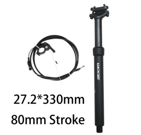SPD-802 Adjustable Height via Thumb Remote Lever - Internal Cable 27.2mm Diameter 80mm Travel Dropper Seatpost