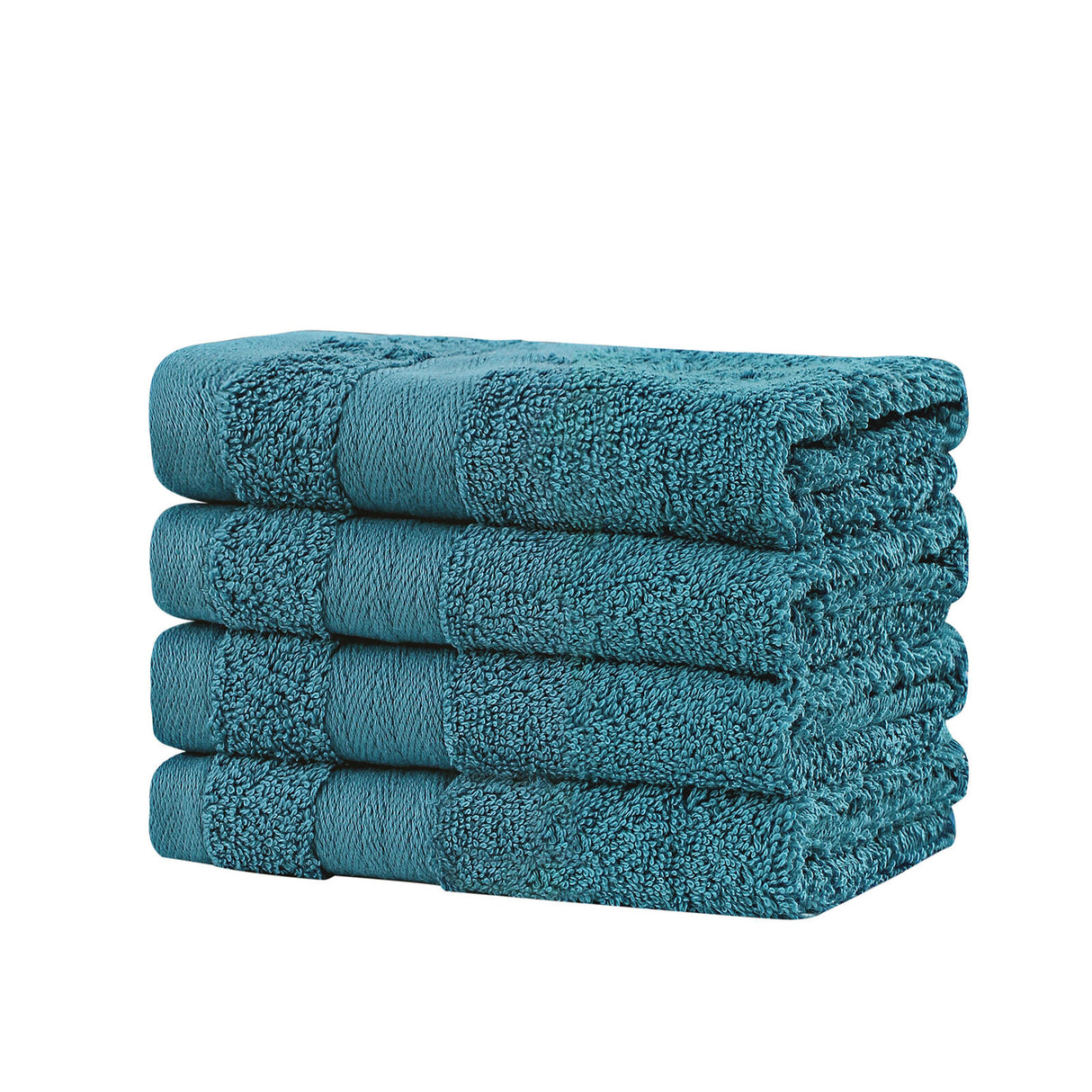Bath Towel Set - 4 Piece Cotton Washcloths - Blue