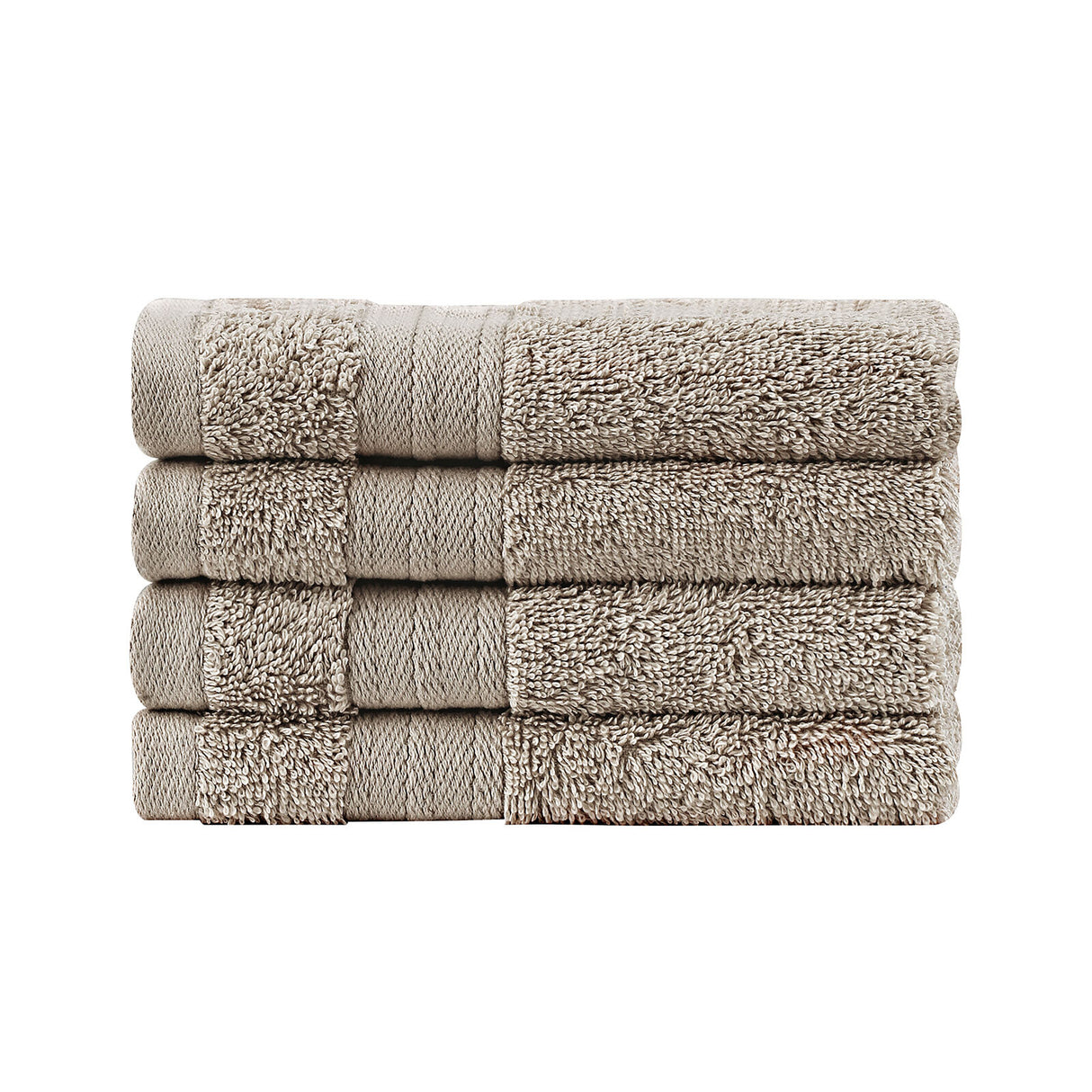 Bath Towel Set - 4 Piece Cotton Washcloths - Sandstone