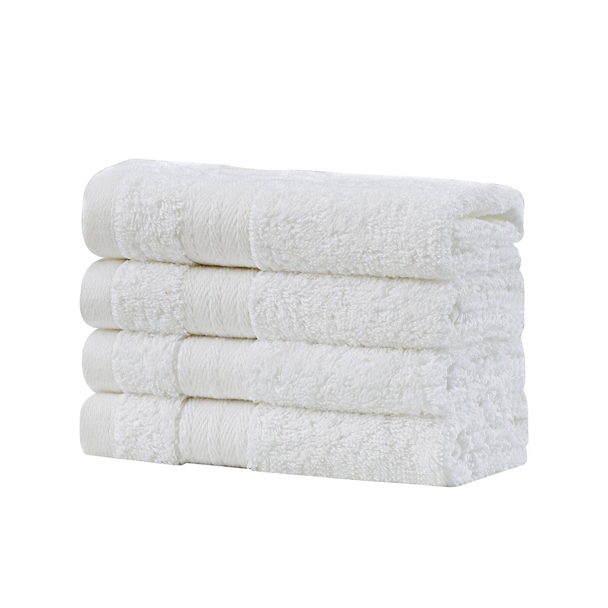 Bath Towel Set - 4 Piece Cotton Washcloths - White