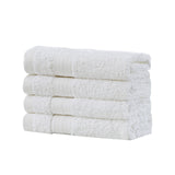 Bath Towel Set - 4 Piece Cotton Washcloths - White