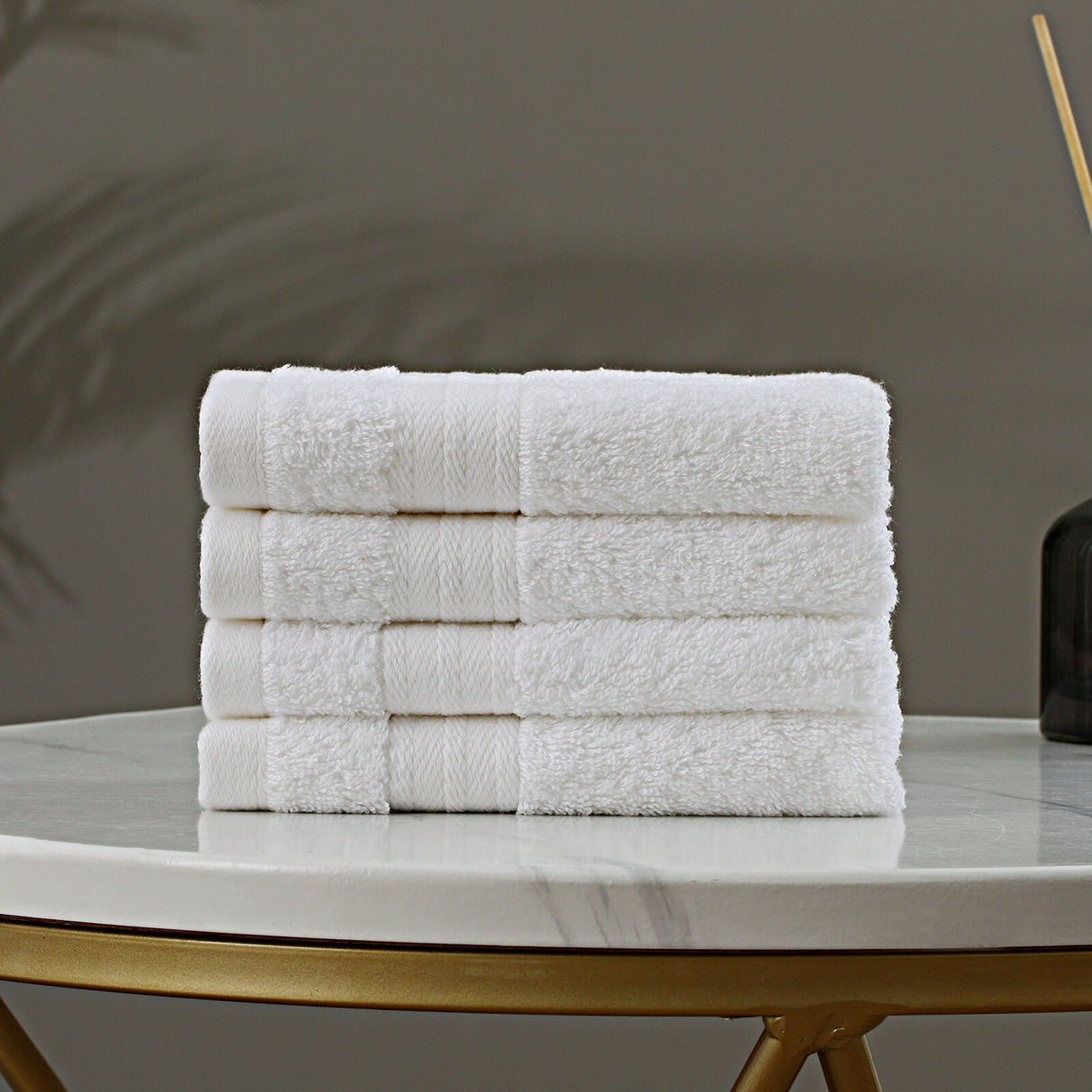 Bath Towel Set - 4 Piece Cotton Washcloths - White