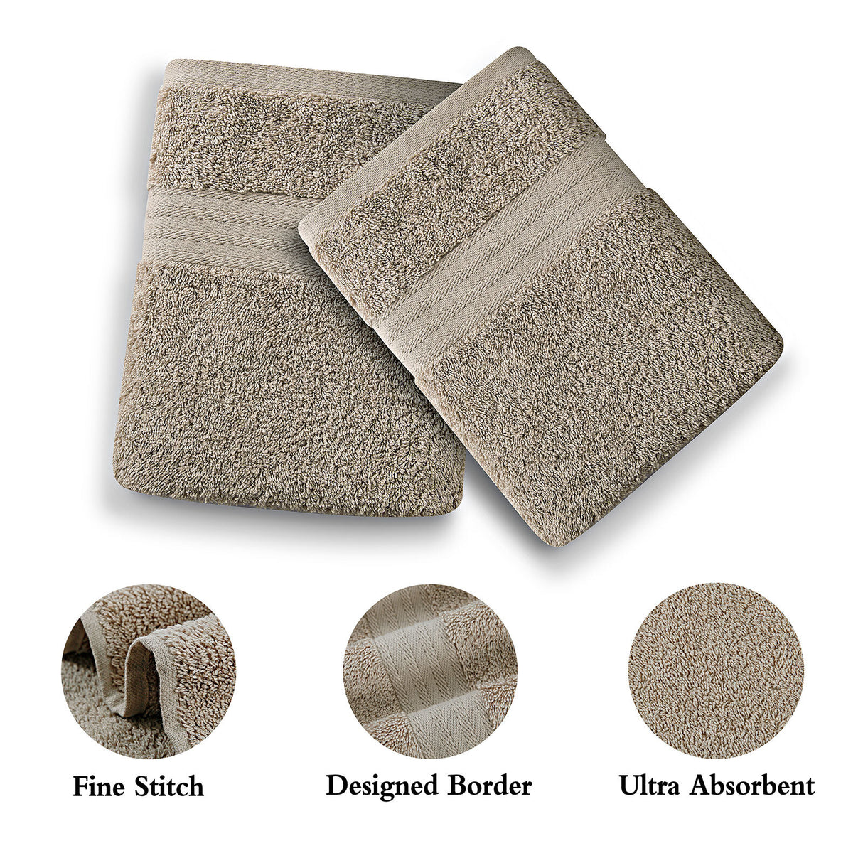 Bath Towel 4 Piece Cotton Hand Towels Set - Sandstone
