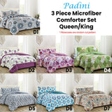 3 Pce Light Weight Microfiber Comforter Set Padini Queen/King D2