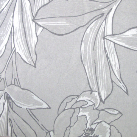 Silver Peony Floral Printed Microfiber Polyester Quilt Cover Set Queen