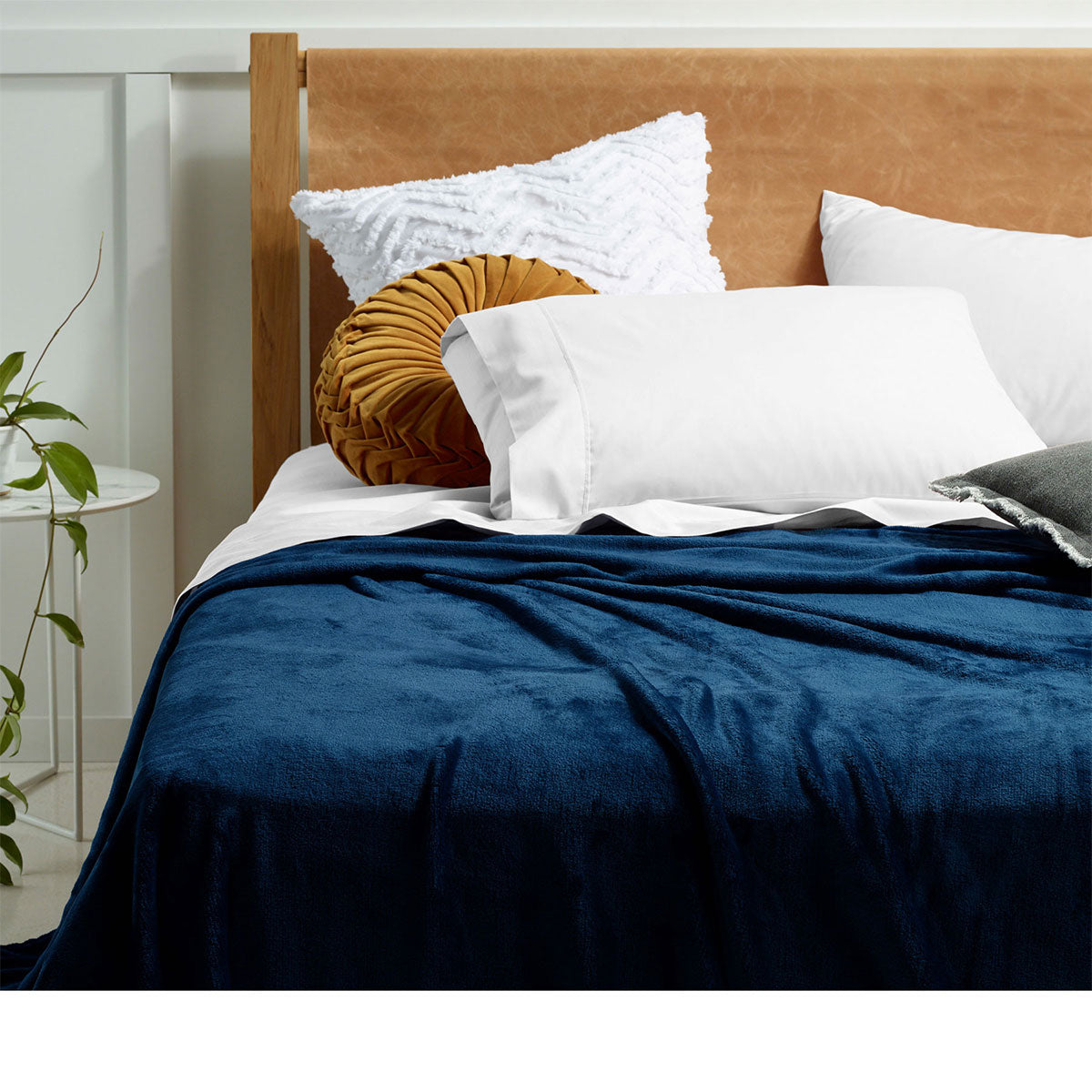 Super Soft Blanket Single Size 160 x 240 cm Ink Blue