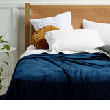 Super Soft Blanket Single Size 160 x 240 cm Ink Blue