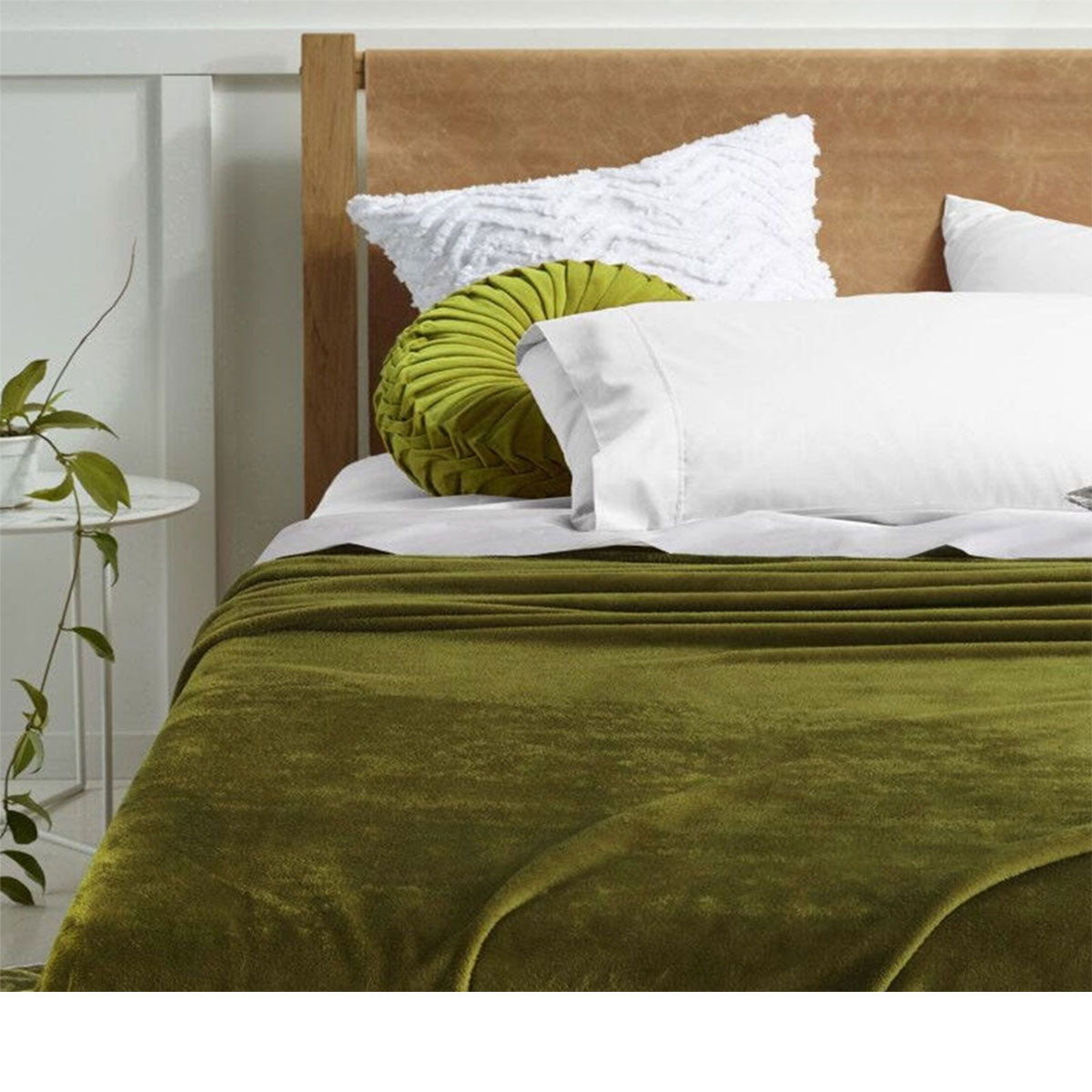 Super Soft Blanket Single Size 160 x 240 cm Moss Green