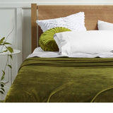 Super Soft Blanket Single Size 160 x 240 cm Moss Green