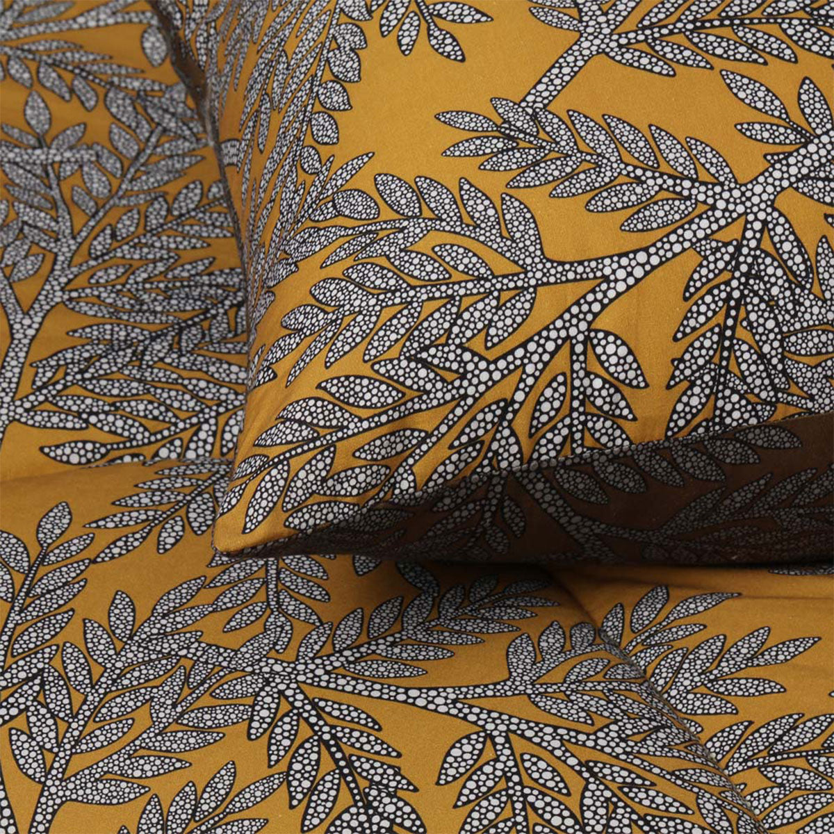 Clove Washed Cotton Printed Reversible Comforter Set Queen