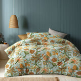 Kienze Washed Cotton Printed 3 Piece Comforter Set Queen