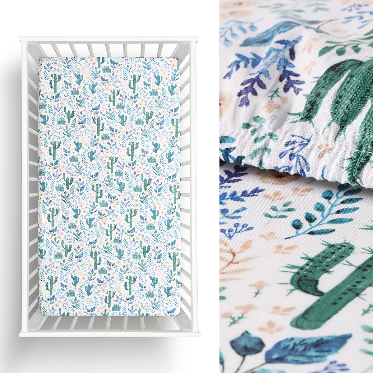 Cactus Cotton Cot Fitted Sheet