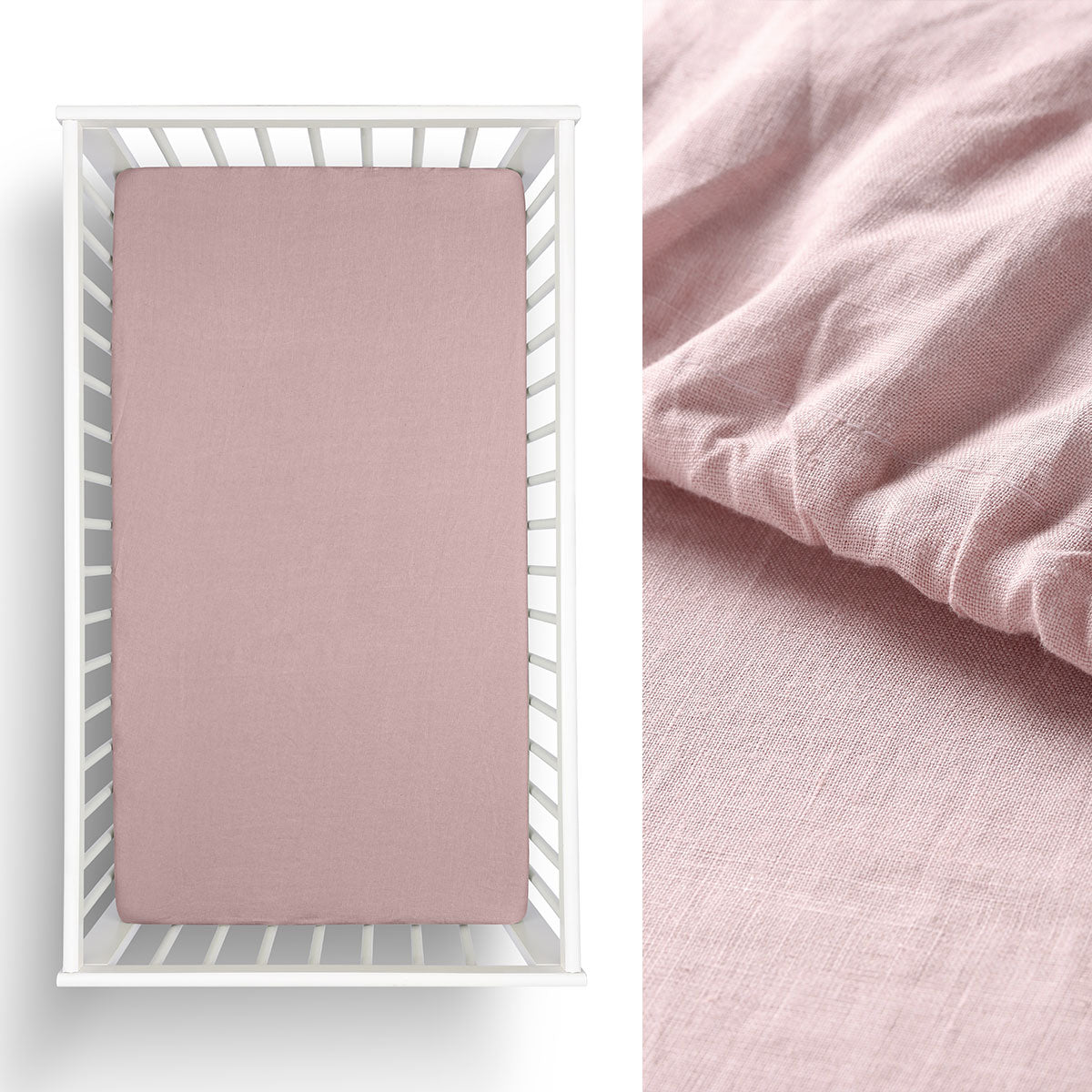 Twin Pack Pale Mauve Hemp Cot Fitted Sheet
