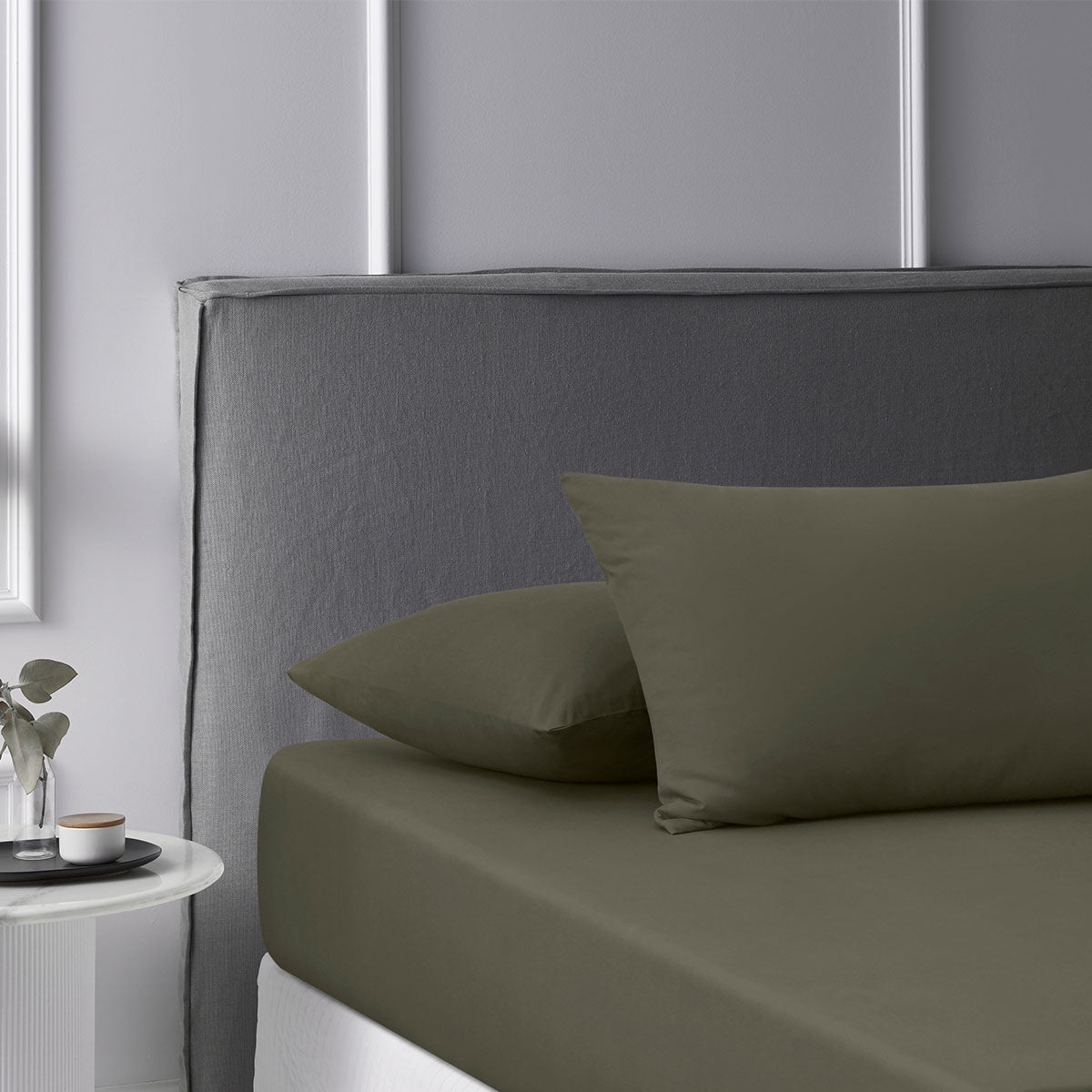Caramel Washed Cotton Fitted Sheet Set King
