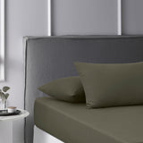 Caramel Washed Cotton Fitted Sheet Set Super King