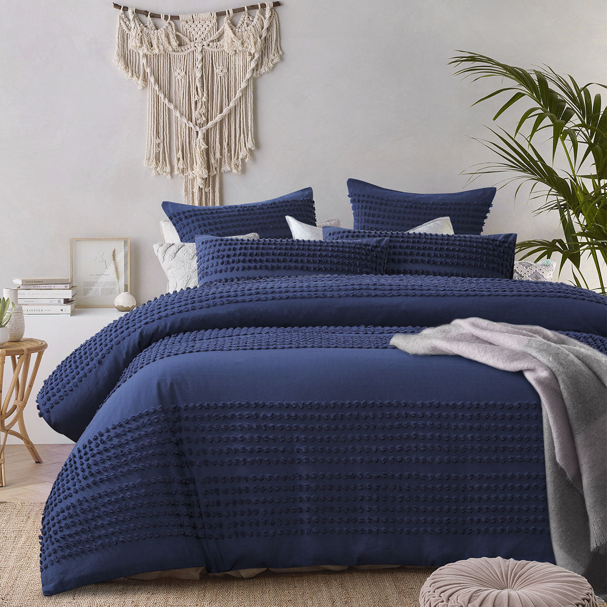 Betty Betty Dark Denim Cotton Quilt Cover Set Double