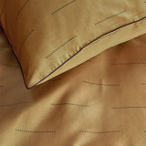 Blurred Lines Yellow Cotton Sateen Quilt Cover Set Queen