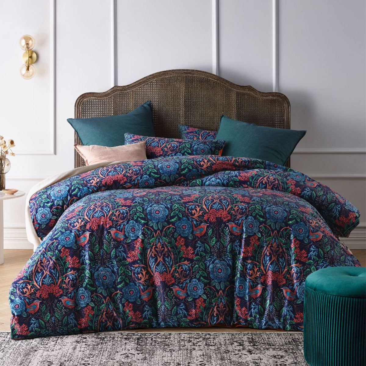 Canterbury Printed Velvet Quilt Cover Set Queen