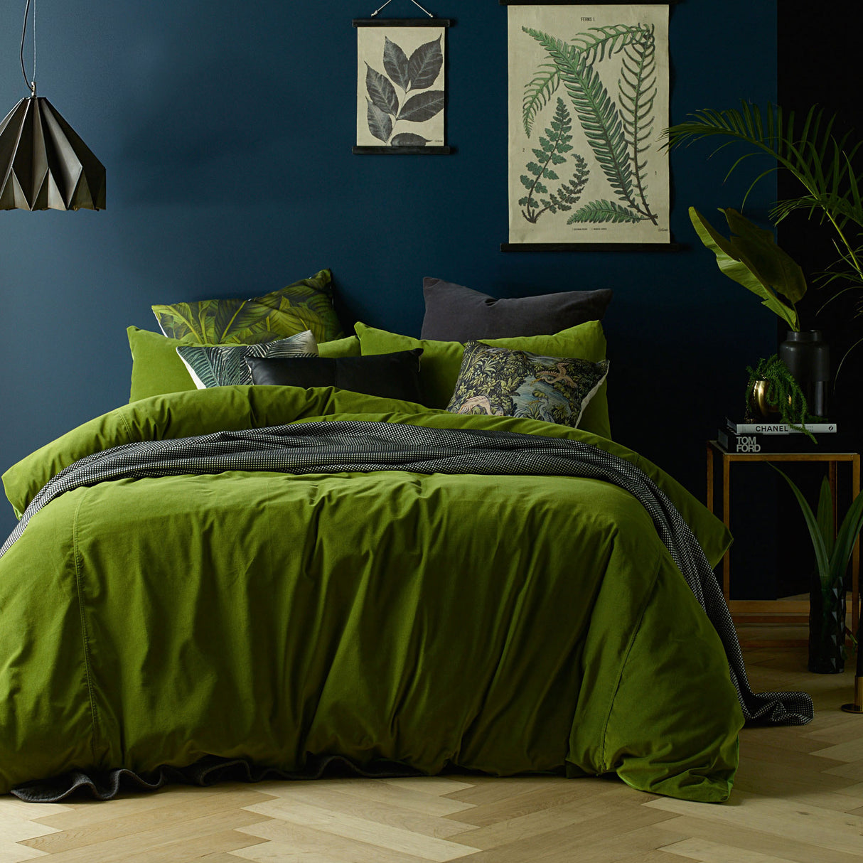 Cotton Velvet Quilt Cover Set Mossy Road Super King