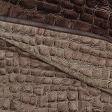 Croco Brown Cotton Quilt Cover Set Queen