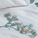 Van Gogh Embroidered Blossom White Cotton Sateen Quilt Cover Set Queen