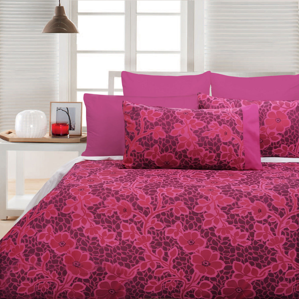 Emma Pink Quilt Cover Set - Queen