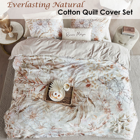 Everlasting Natural Cotton Quilt Cover Set Queen