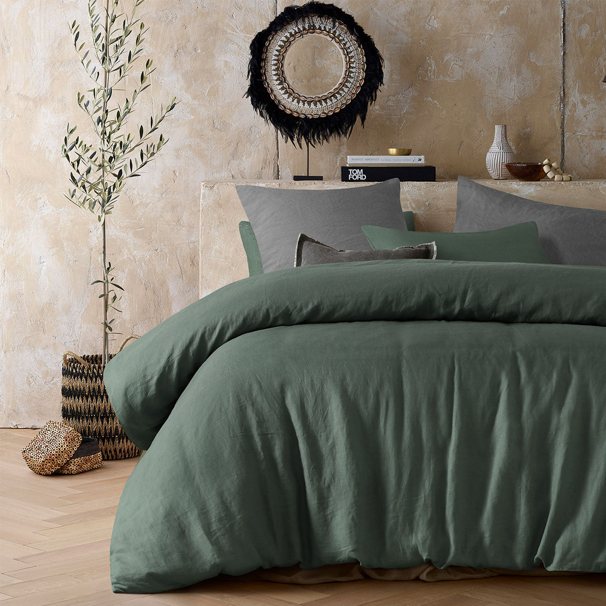 Sea Green 100% Hemp Quilt Cover Set King