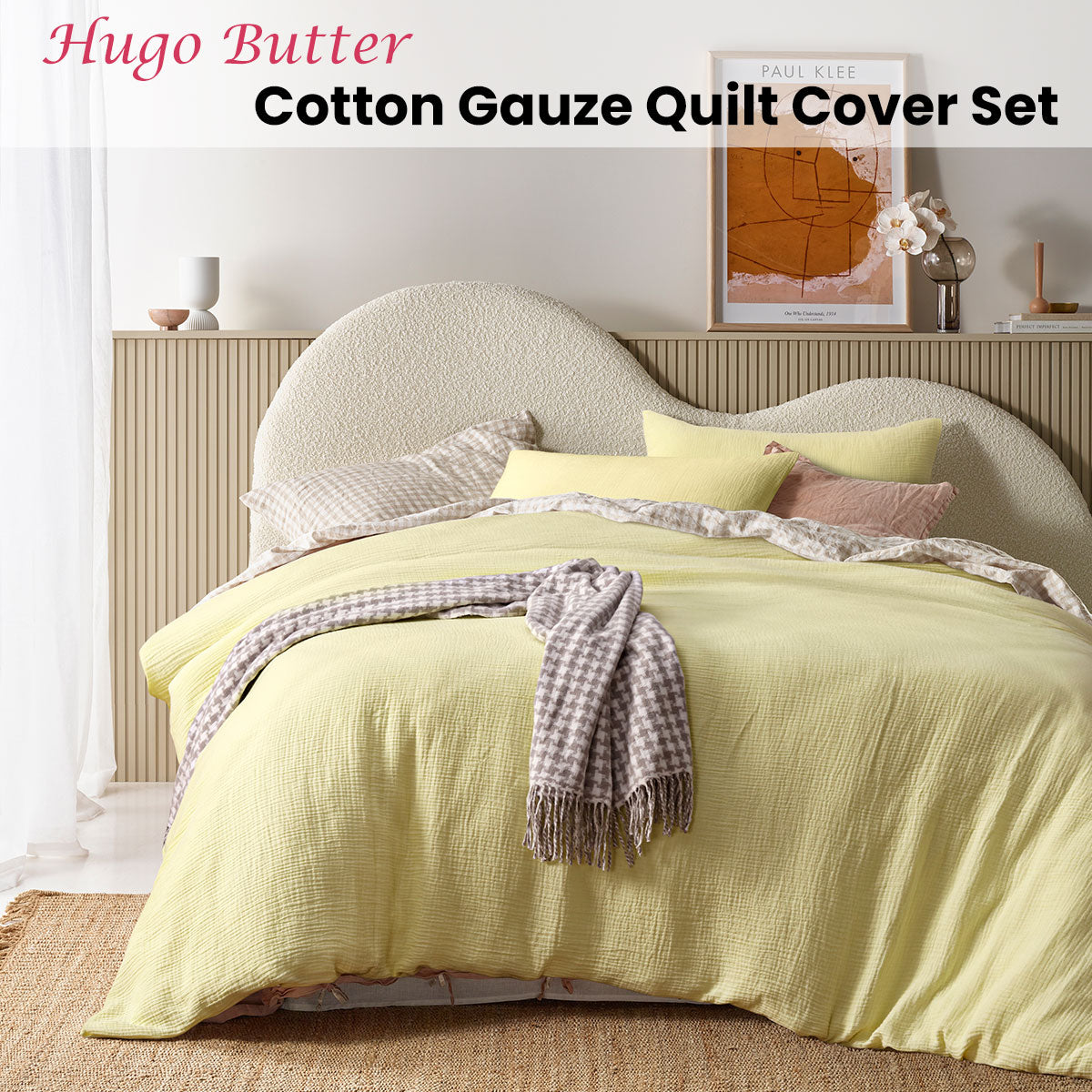 Hugo Butter Cotton Gauze Quilt Cover Set Super King