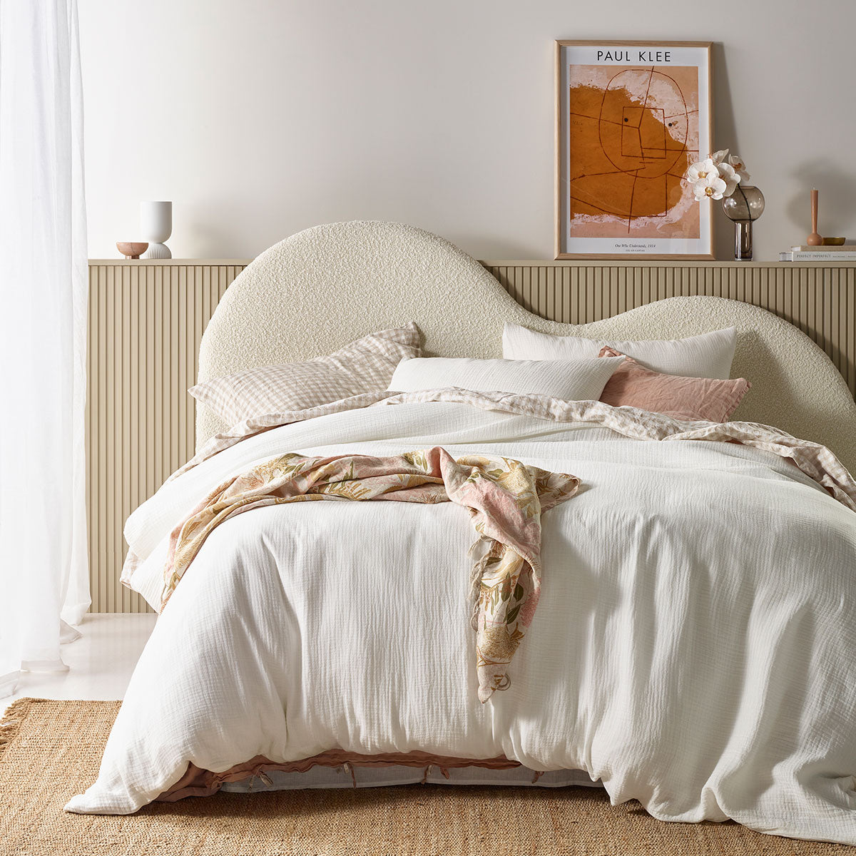 Hugo White Cotton Gauze Quilt Cover Set King