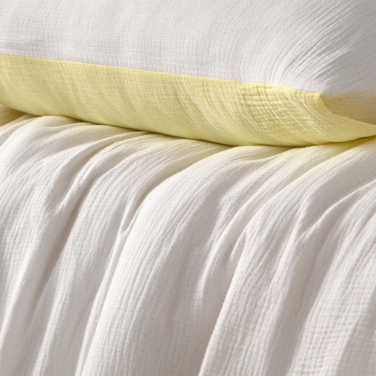 Hugo Reversible White Butter Cotton Gauze Quilt Cover Set King