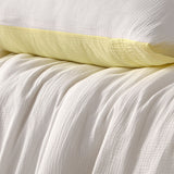 Hugo Reversible White Butter Cotton Gauze Quilt Cover Set Queen