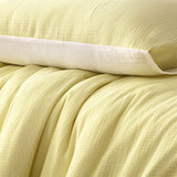 Hugo Reversible White Butter Cotton Gauze Quilt Cover Set Queen