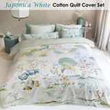 Japonica White Quilt Cover Set Queen