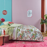 Line Flower Cotton Sateen Quilt Cover Set Queen