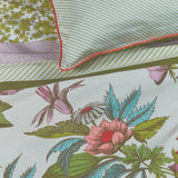 Line Flower Cotton Sateen Quilt Cover Set Queen
