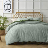 Lucas Sage Chenille Cotton Quilt Cover Set Double