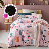 Miaow Glow in the Dark Quilt Cover Set Double