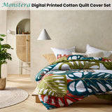 Monstera Digital Printed Cotton Quilt Cover Set Queen