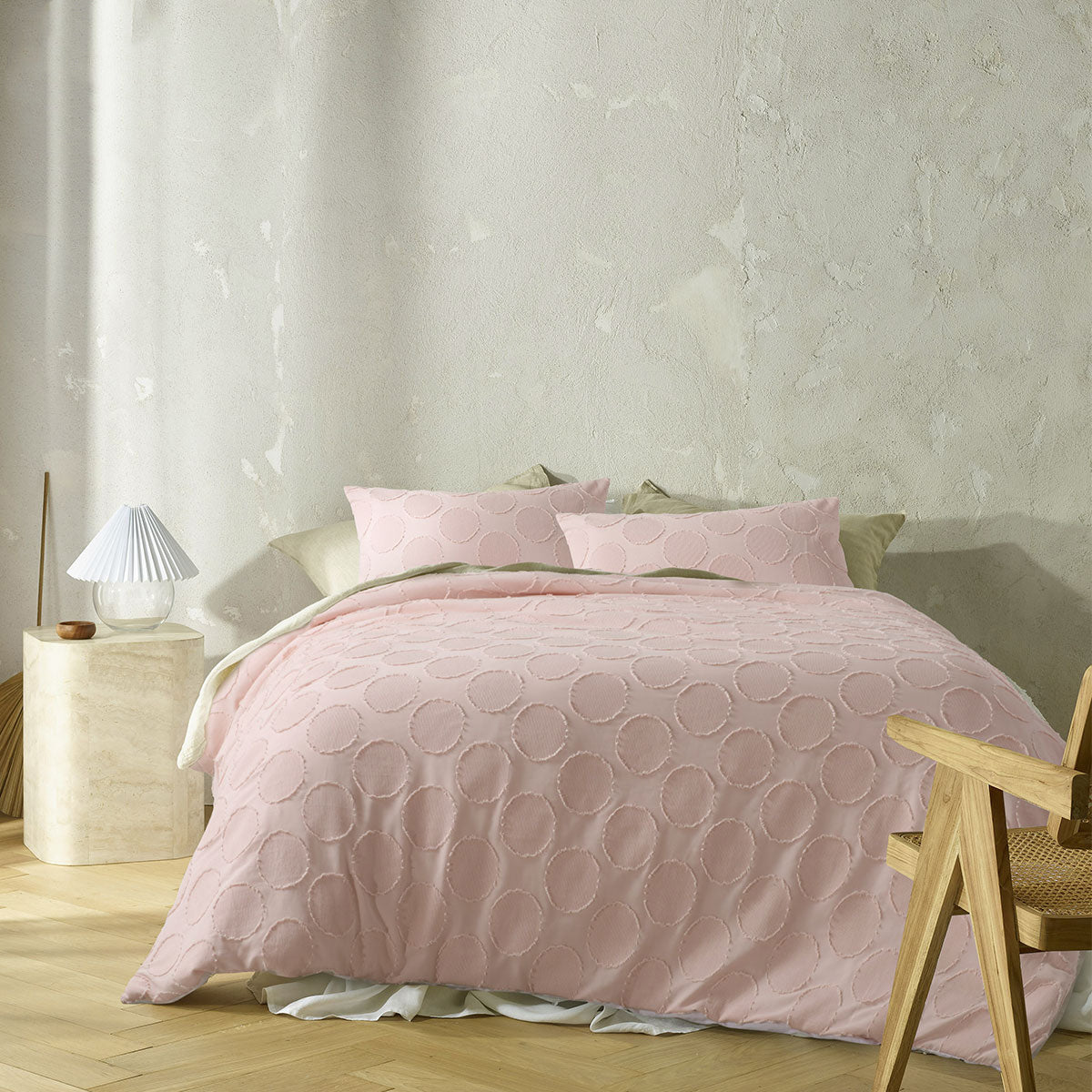 Orion Blush Cotton Quilt Cover Set Queen