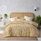 Betty Otway Ochre Washed Cotton Printed Quilt Cover Set Single