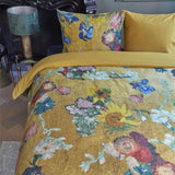 Van Gogh Partout des Fleurs Gold Cotton Sateen Quilt Cover Set Queen