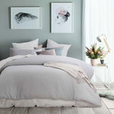 Silver Waffle Polyester Quilt Cover Set Double