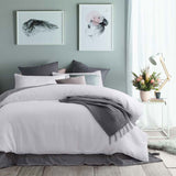 White Waffle Polyester Quilt Cover Set King