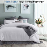 White Waffle Polyester Quilt Cover Set King