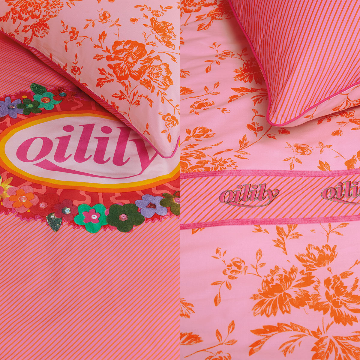 Prom Flowers Pink Cotton Quilt Cover Set Single