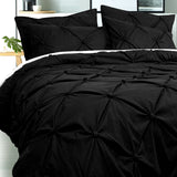 Puffy Quilt Cover Set Black KING