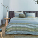 Rhythm Blue Green Cotton Sateen Quilt Cover Set Queen