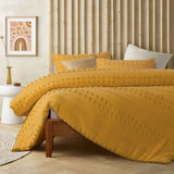 Sans Sovci Ochre Cotton Quilt Cover Set Double