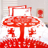 The Bees Knees Red Quilt Cover Set Single